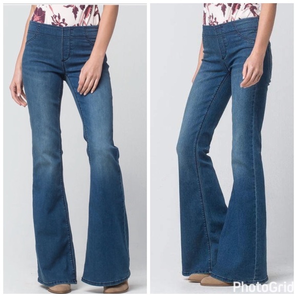 pull on flare leg jeans